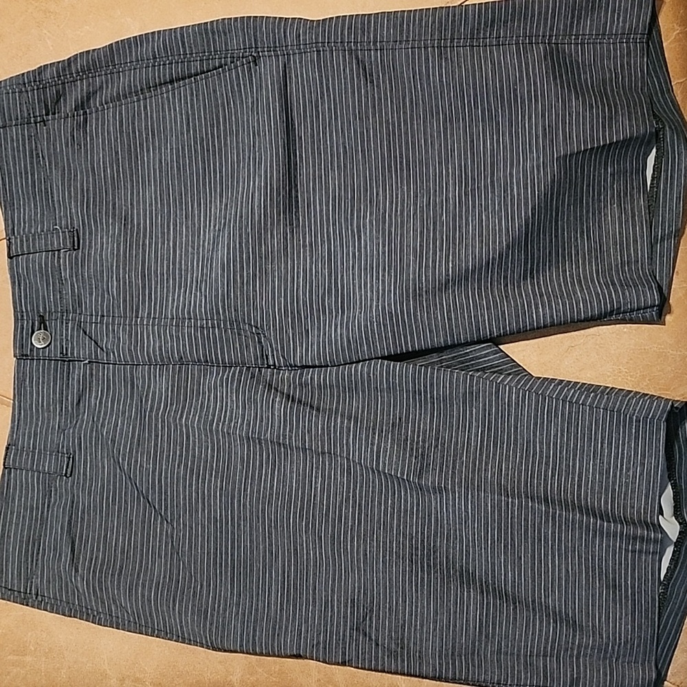 Callaway Flat Front Black & Grey Striped Golf Shorts